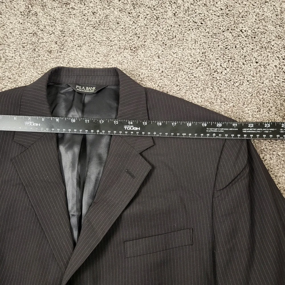 JOS A BANK Mens 46L Charcoal Pinstripe Wool Suit Jacket Blazer